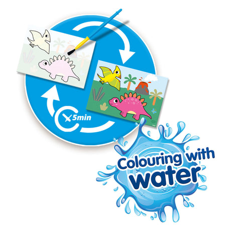 Ses creative vede i miei primi colori con l'acqua: i dinosauri