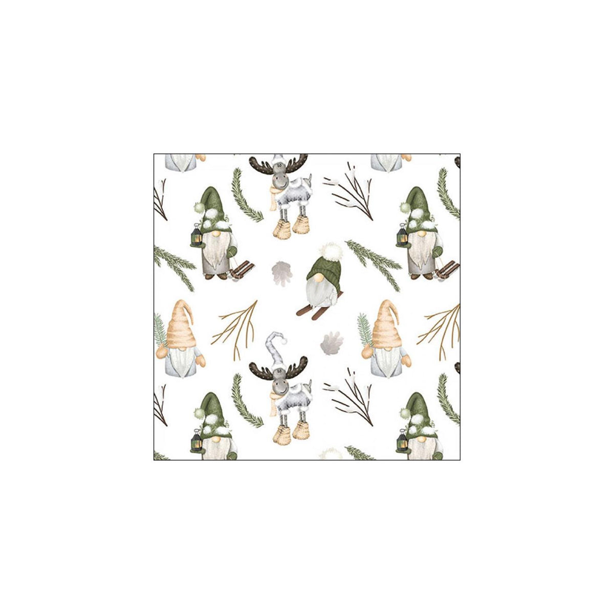 Tovaglioli Ambiente 33 cm gnomi della foresta bianco fsc mix
