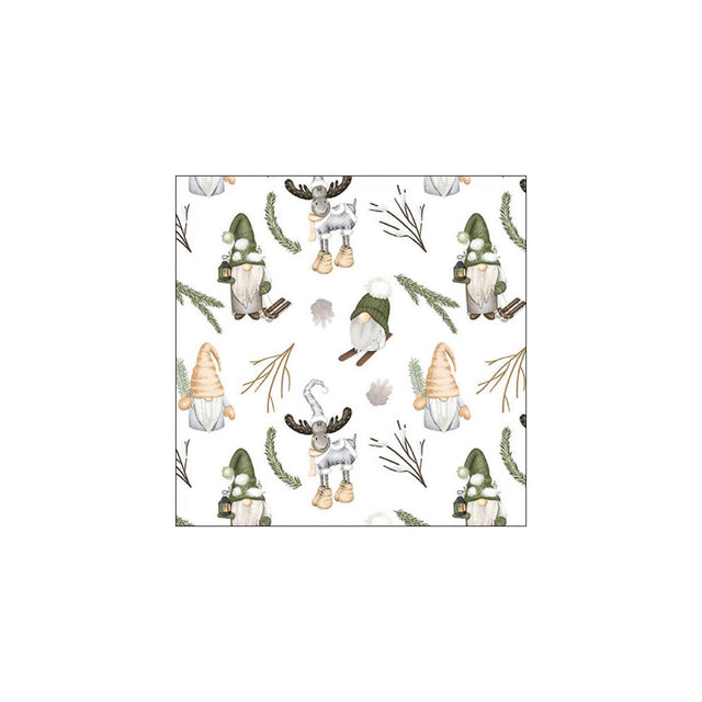 Tovaglioli Ambiente 33 cm gnomi della foresta bianco fsc mix