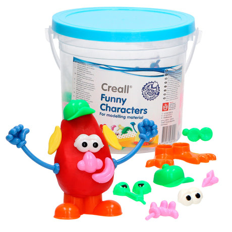Accessori in argilla Creall personaggi divertenti, 130 pz