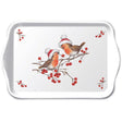Vassoio Ambiente melamina 13x21 cm pettirossi natalizi bianchi