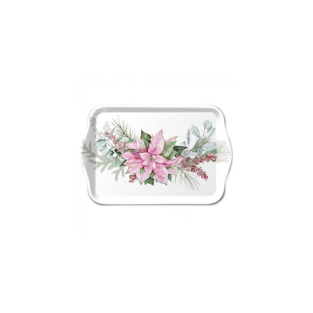 Vassoio Ambiente 13x21 cm stella di Natale rosa