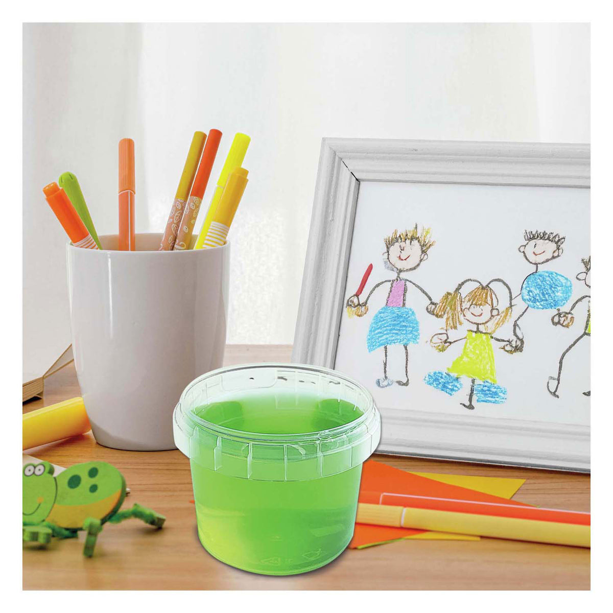 Ses creative - slime verde neon - slime in colore neon brillante - slime pronto - giocare con lo slime - 140 grammi