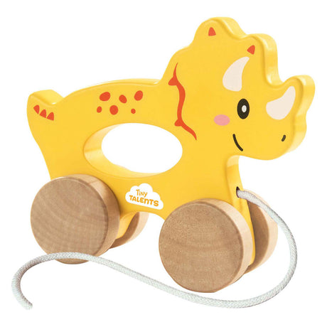 Ses animale da tirare in legno 2 in 1 - triceratopo