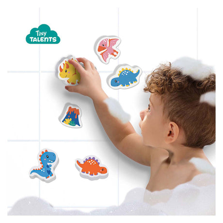 Ses creative - piccoli talenti - set dinosauri da bagno - dinosauri in schiuma - da incollare su piastrelle bagnate - stimola l'immaginazione - giocattoli da bagno sicuri - gioco creativo - giocattoli dinosauri