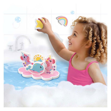 Ses creative - piccoli talenti - isola da bagno con unicorno - unicorni in schiuma - giocattoli da bagno galleggianti - stimola l'immaginazione - gioco creativo - giocattoli da bagnetto per bambini - giocattoli con unicorni