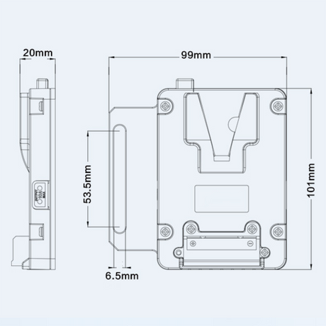 Piastra batteria Rolux mini v-mount rl-ac12s