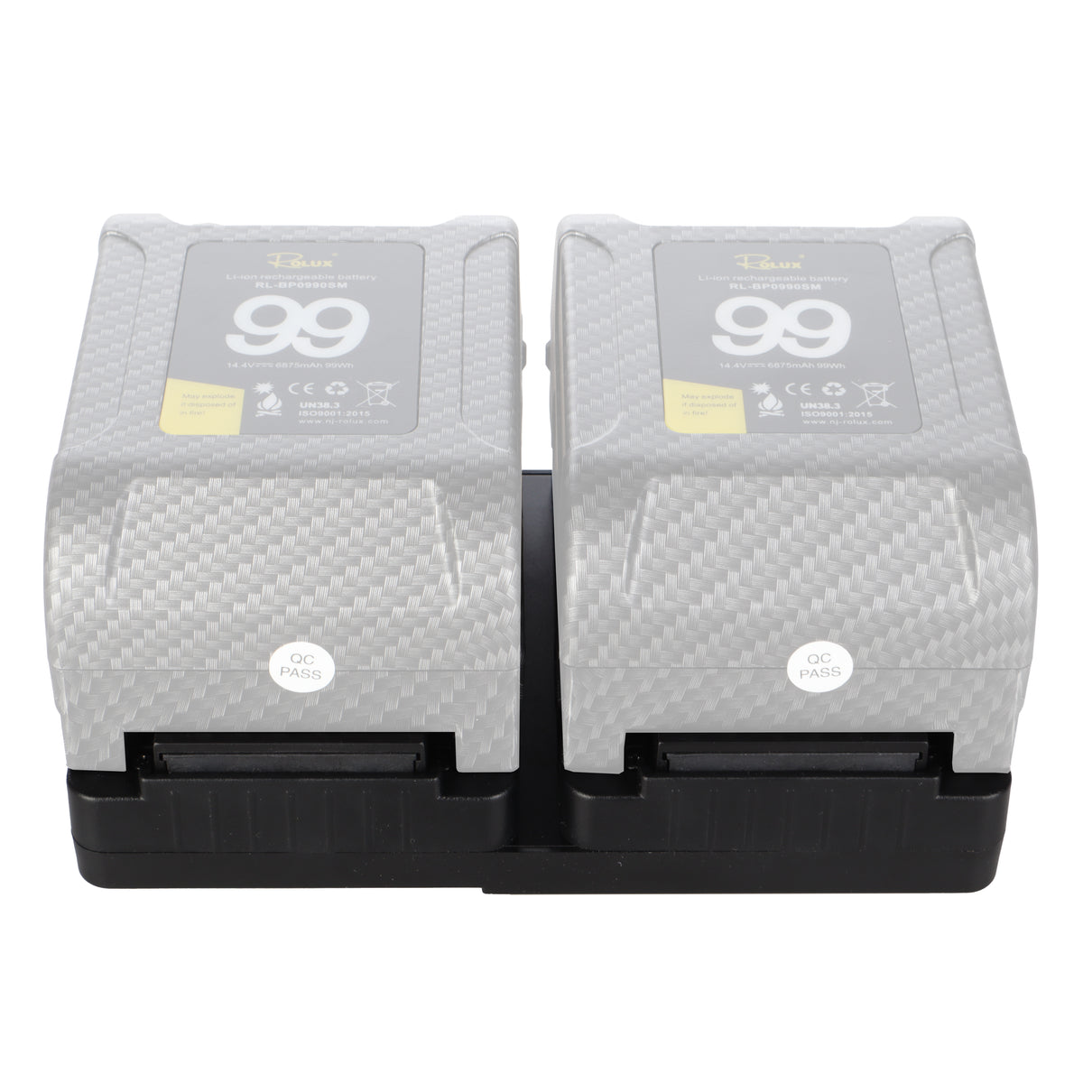 Rolux duo mini piastra batteria con attacco a V rl-ac16s