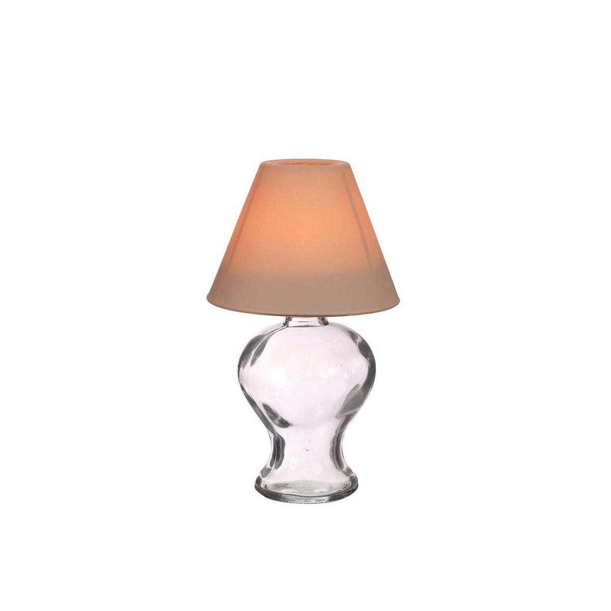 Ideas Lampada in vetro 4 stagioni portacandela ambra beige ø9xh16cm