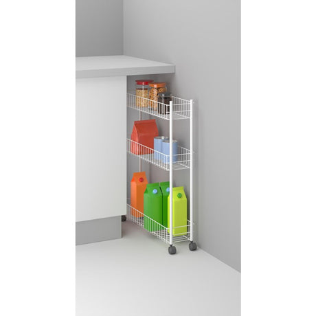 Carrello portaoggetti Metaltex fino su ruote a 3 strati 56x16x72cm