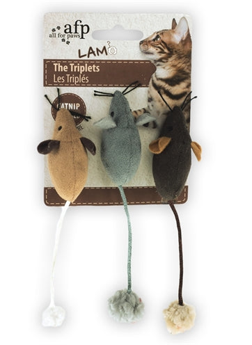 AFP MUIS THE TRIPLETS LAMZWOL con catnip Assorti