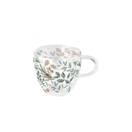 Ambiente in vetro a doppia parete da 200 ml collezione foglie