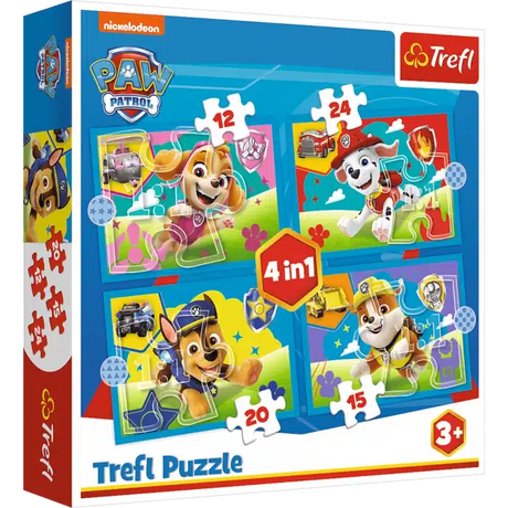 Trefl Paw Patrol Puzzle 4in1 - Puzzle in cartone colorato per bambini.