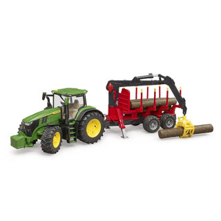 Bruder Tractor John Deere 7r 350 con rimorchio per alberi