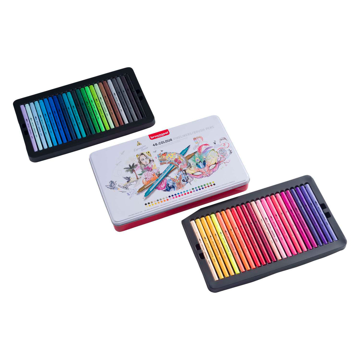 Set di pennelli fineliner Bruynzeel Creatives da 48 colori