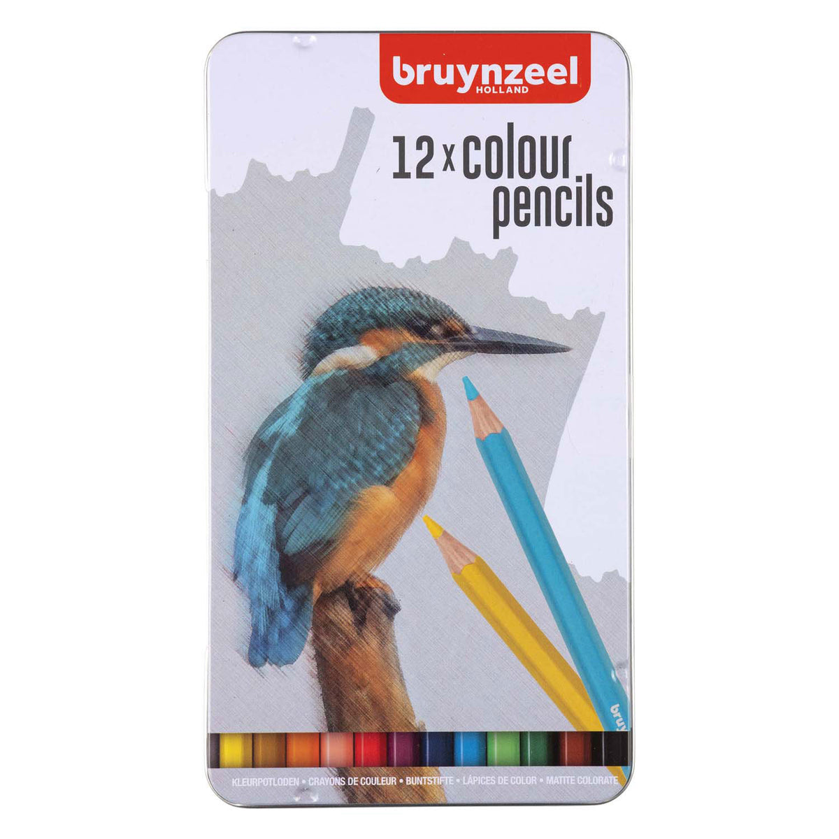 Bruynzeel 12 matite colorate in barattolo - Martin pescatore