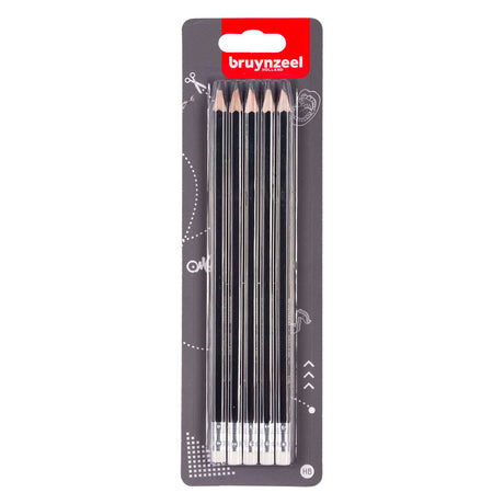 Set di matite in grafite Bruynzeel, 5 matite HB con gomma