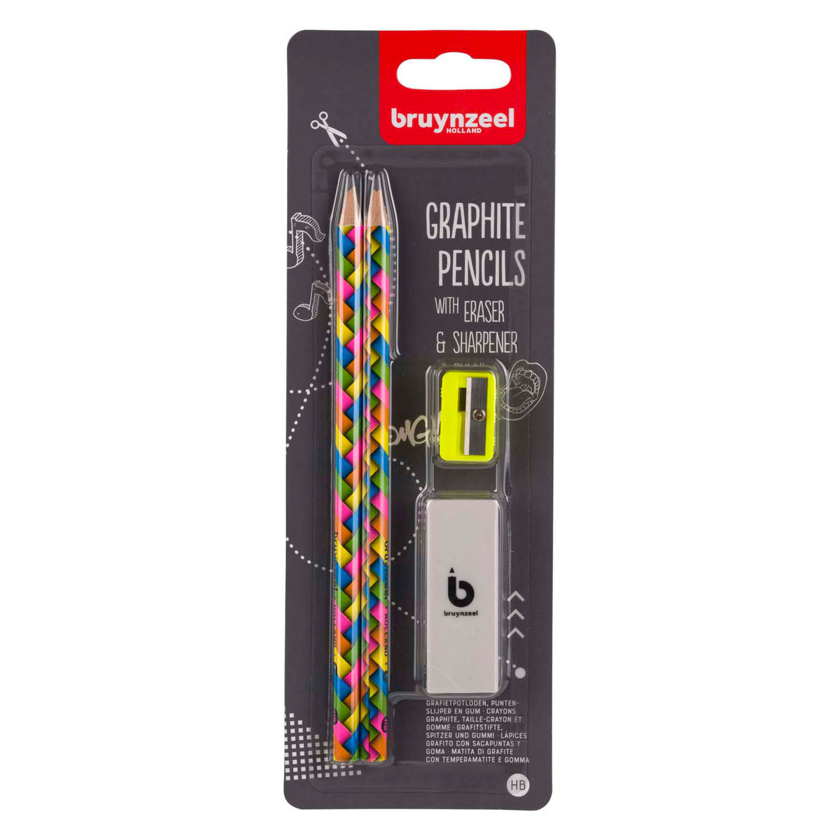 Set di matite in grafite Bruynzeel neon