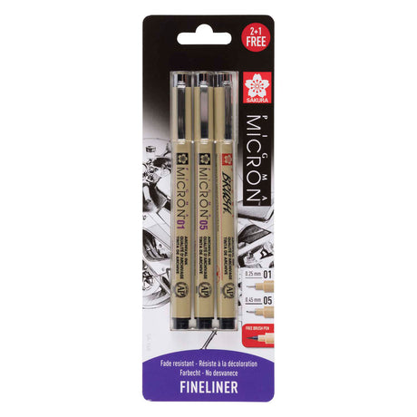 Blister Sakura pigma micron 3 pezzi