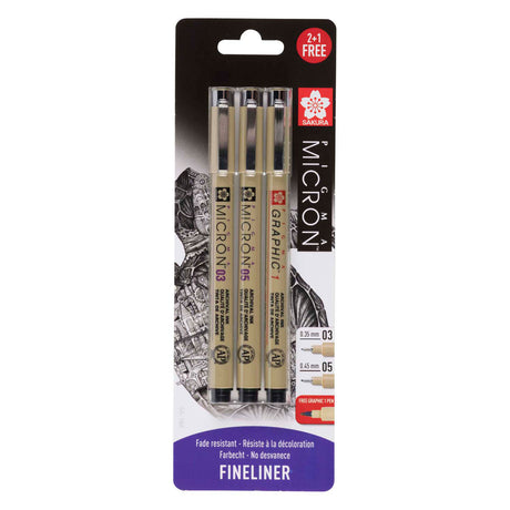 Blister Sakura pigma micron 3 pezzi
