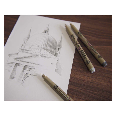 Set fineliner Sakura pigma micron 05, 3 penne, nero-grigio