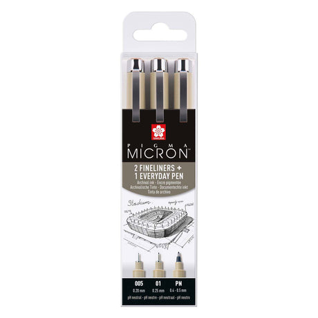 Astuccio Sakura pigma micron 3 fineliner nero 005-01-pn arch.