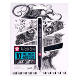 Sakura • set pigma micron edizione nera + custodia gratuita | 10 penne, nere