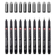 Sakura • set pigma micron edizione nera + custodia gratuita | 10 penne, nere