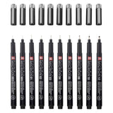 Sakura • set pigma micron edizione nera + custodia gratuita | 10 penne, nere