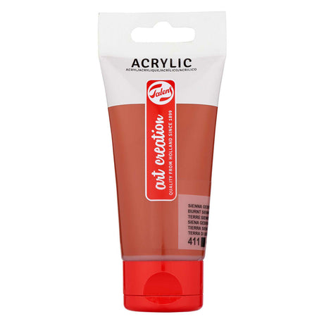Tubo di pittura acrilica Talens art Creation da 75 ml, terra di Siena bruciata (411)