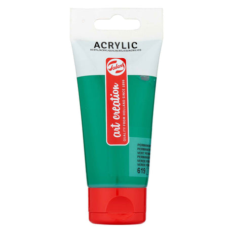 Tubo di pittura acrilica Talens art Creation 75 ml, verde scuro permanente (619)