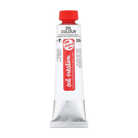 Tubo di pittura ad olio Talens Art Creation da 40 ml, bianco zinco (olio di cartamo