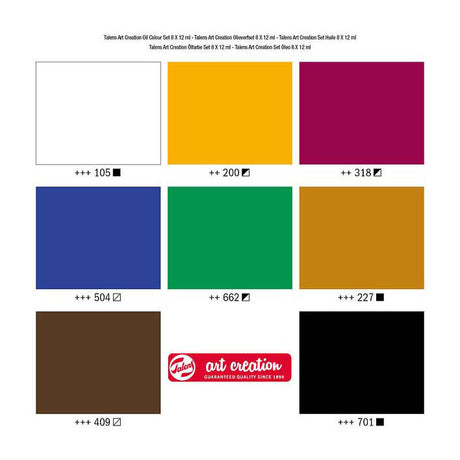 Set di colori ad olio per creazione artistica Talens 8x12 ml