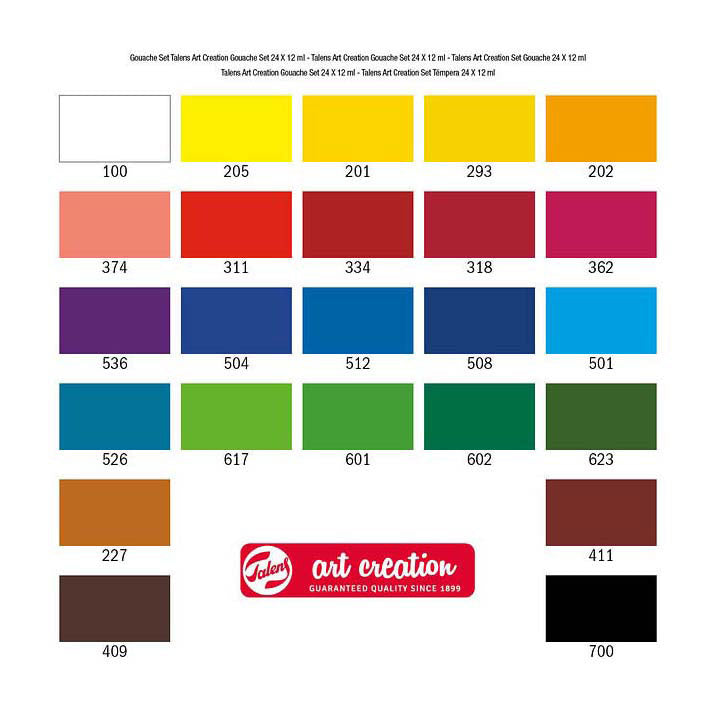 Set gouache per creazione artistica Talens 24x12ml