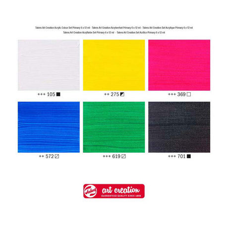 Set di colori acrilici per creazione artistica Talens primaria | 6x12 ml