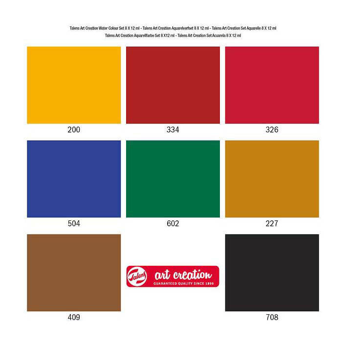 Set di colori ad acquerello per creazione artistica Talens 8x12 ml