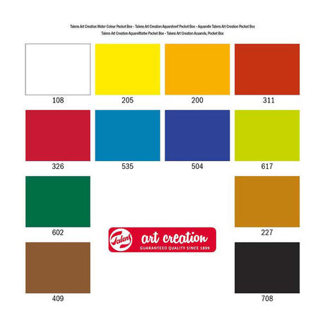 Scatola tascabile con pittura ad acquerello per creazione artistica di Talens