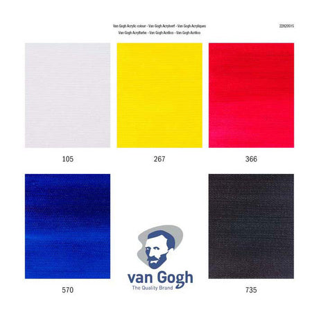 Set di miscelazione primaria di colori acrilici Bruynzeel van Gogh | 5x40ml