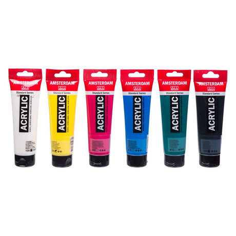 Set educativo con pittura acrilica serie standard Amsterdam | 6 confezioni da 120 ml