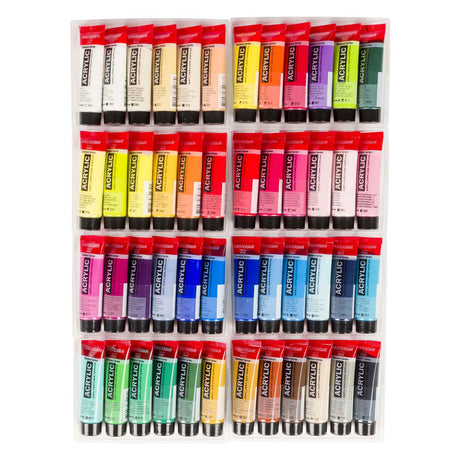 Bruynzeel amsterdam serie standard set di colori acrilici per la selezione generale 20 ml, 48 pezzi.