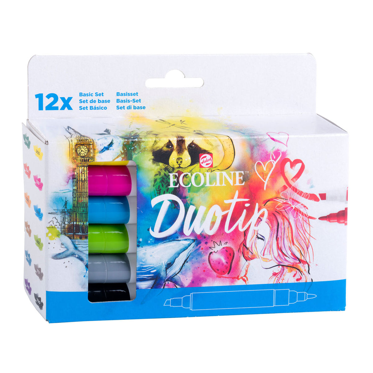 Set base pennarelli Talens ecoline duotip, 12 pz.