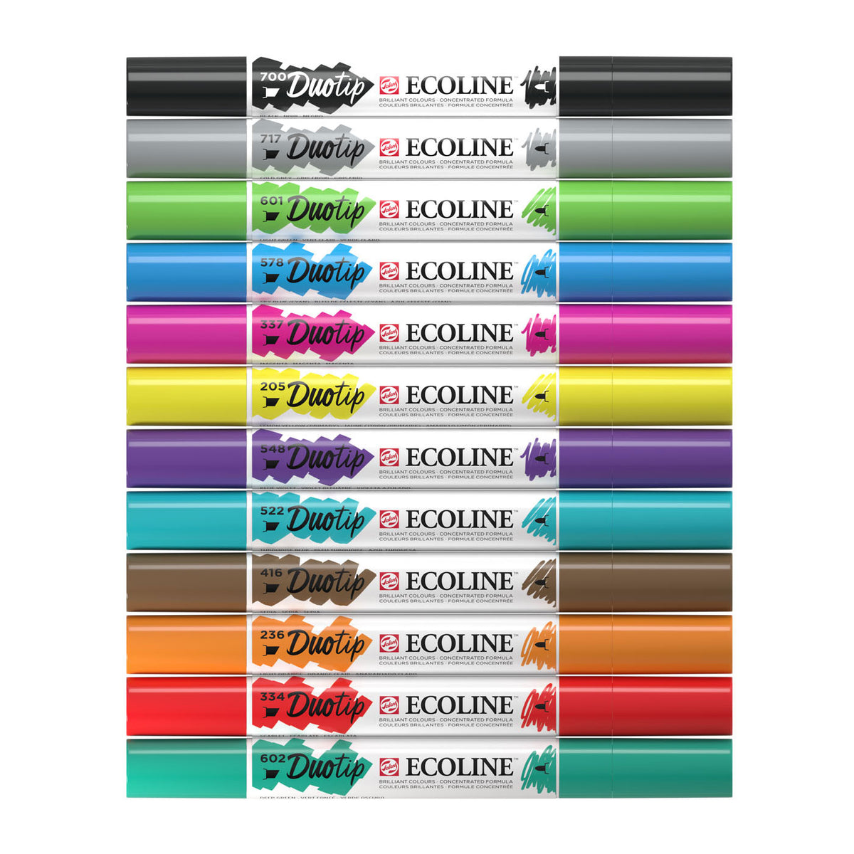 Set base pennarelli Talens ecoline duotip, 12 pz.