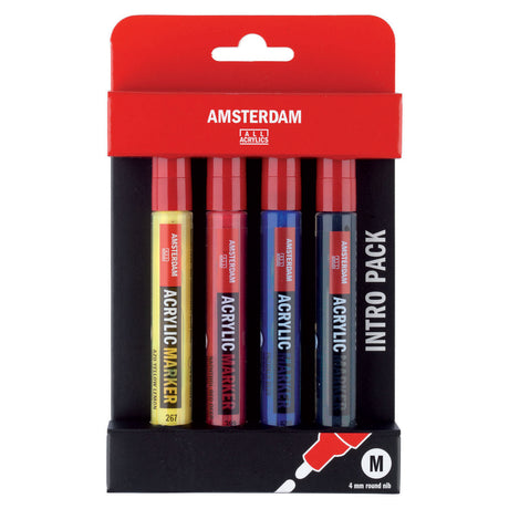 Set introduttivo di pennarelli acrilici Amsterdam | 4 colori