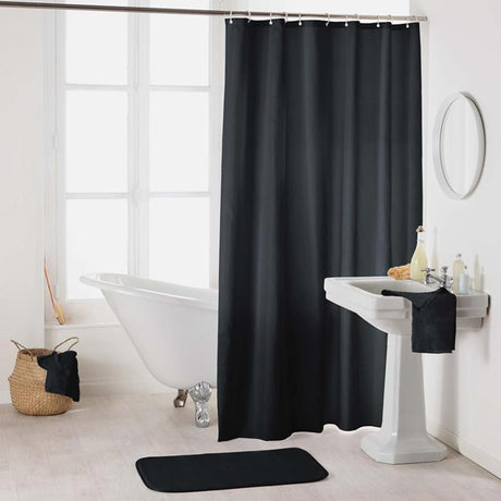 Tenda da doccia Wicotex uni PVC 180x200 cm nera esclusi anelli per appendere