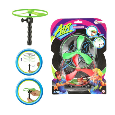 Toi-toys dischi volanti aria 12 cm verde rosso 3 pezzi