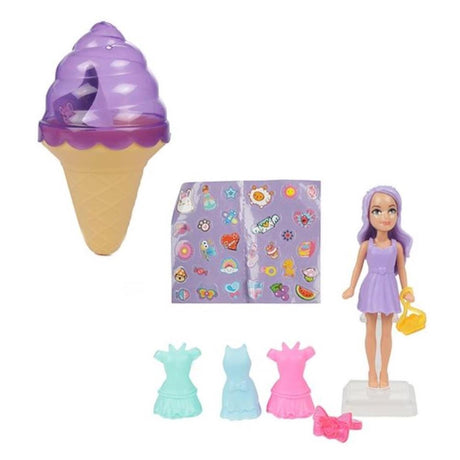 Toi-toys toi Toys bambola sorpresa color crema 9 cm con accessori in gelato