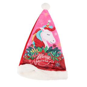 Unicorno con cappello da Babbo Natale