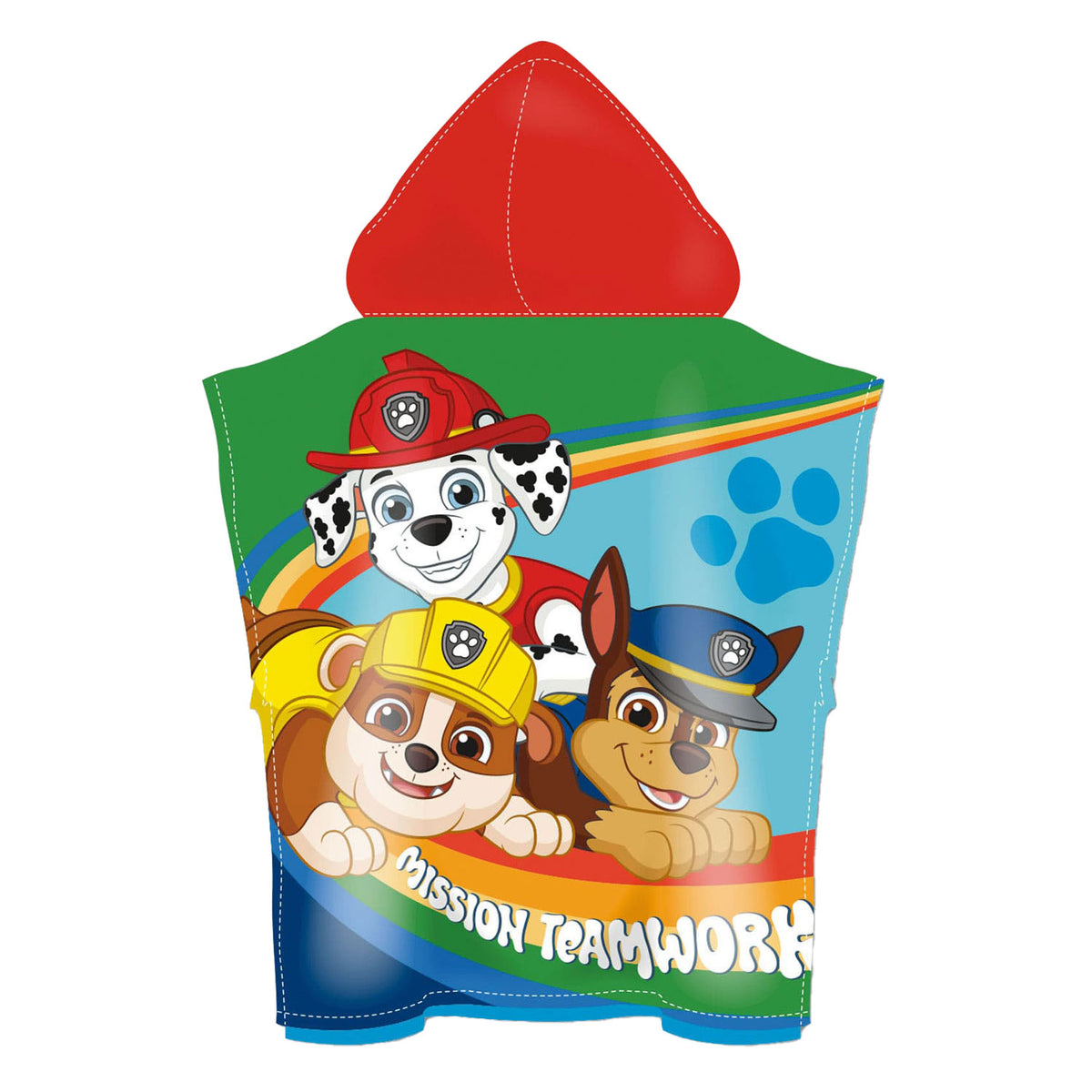 Poncho asciugamano Paw Patrol, 110x55