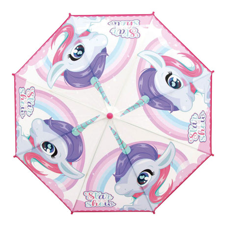 Ombrello trasparente unicorno
