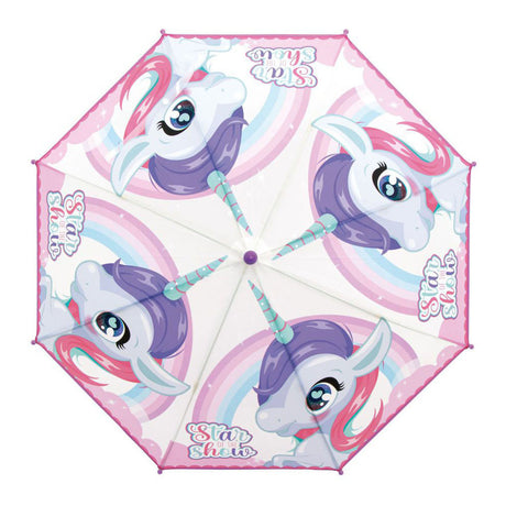 Ombrello trasparente unicorno